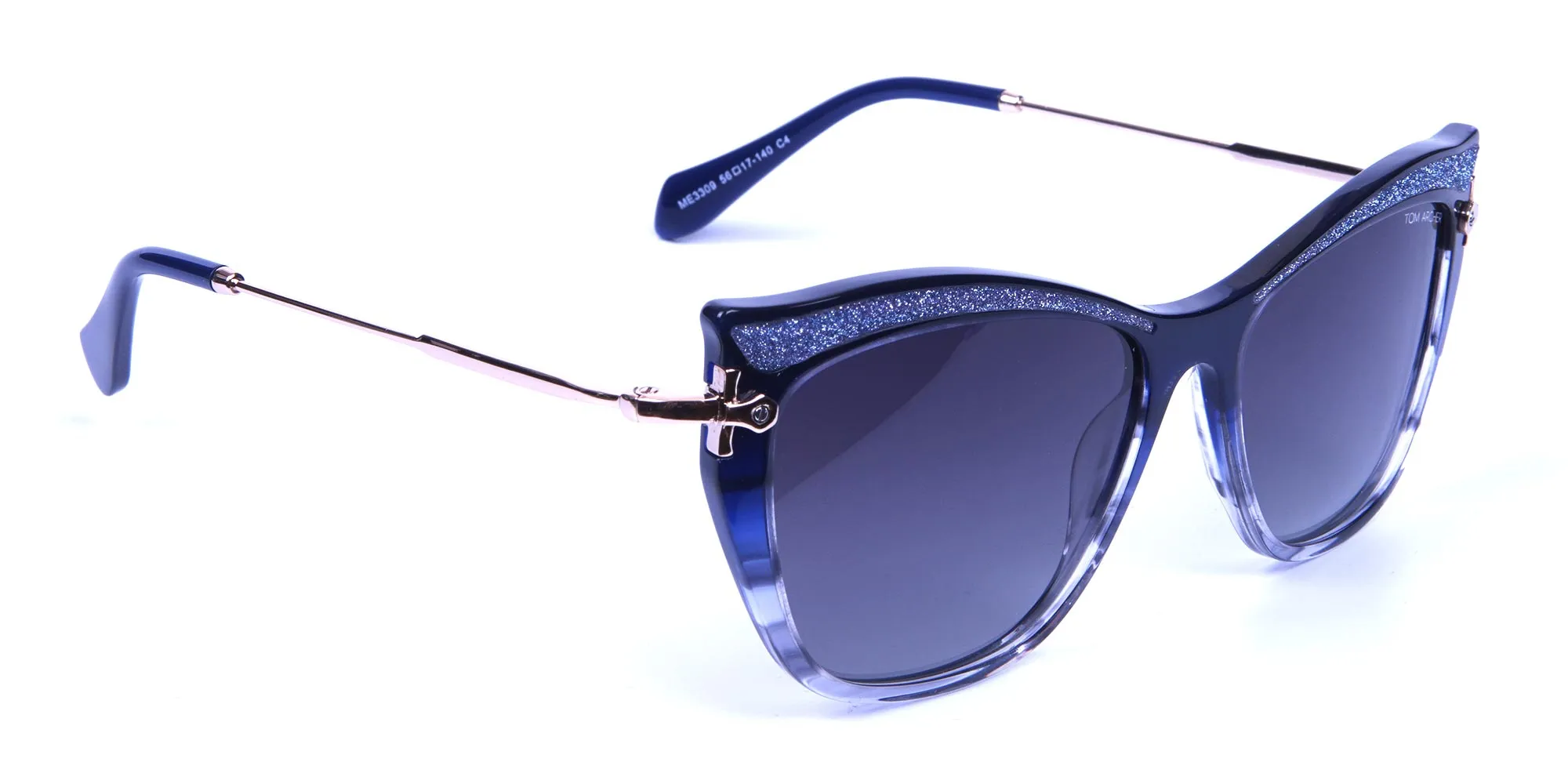 Embellished Blue Sunglasses Cat Eye -1