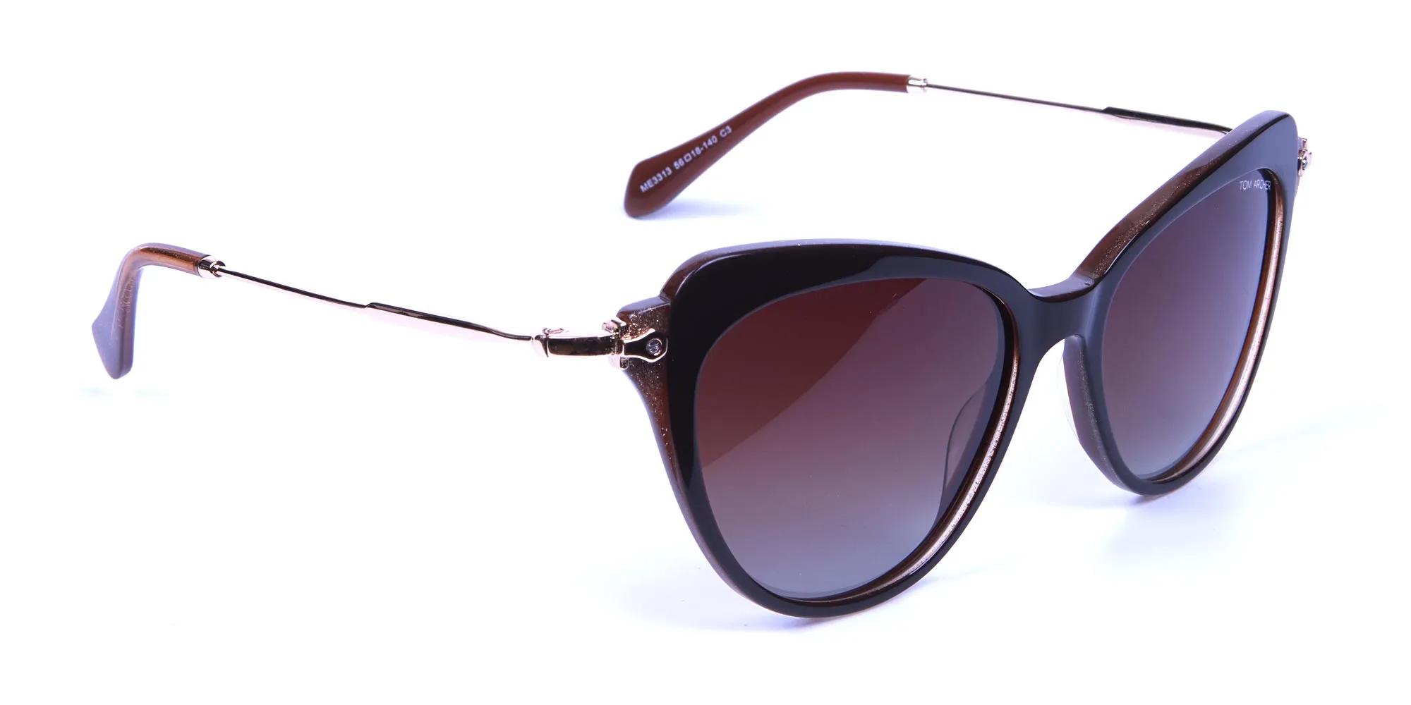 Jewelled Brown Cat Eye Sunglasses -1