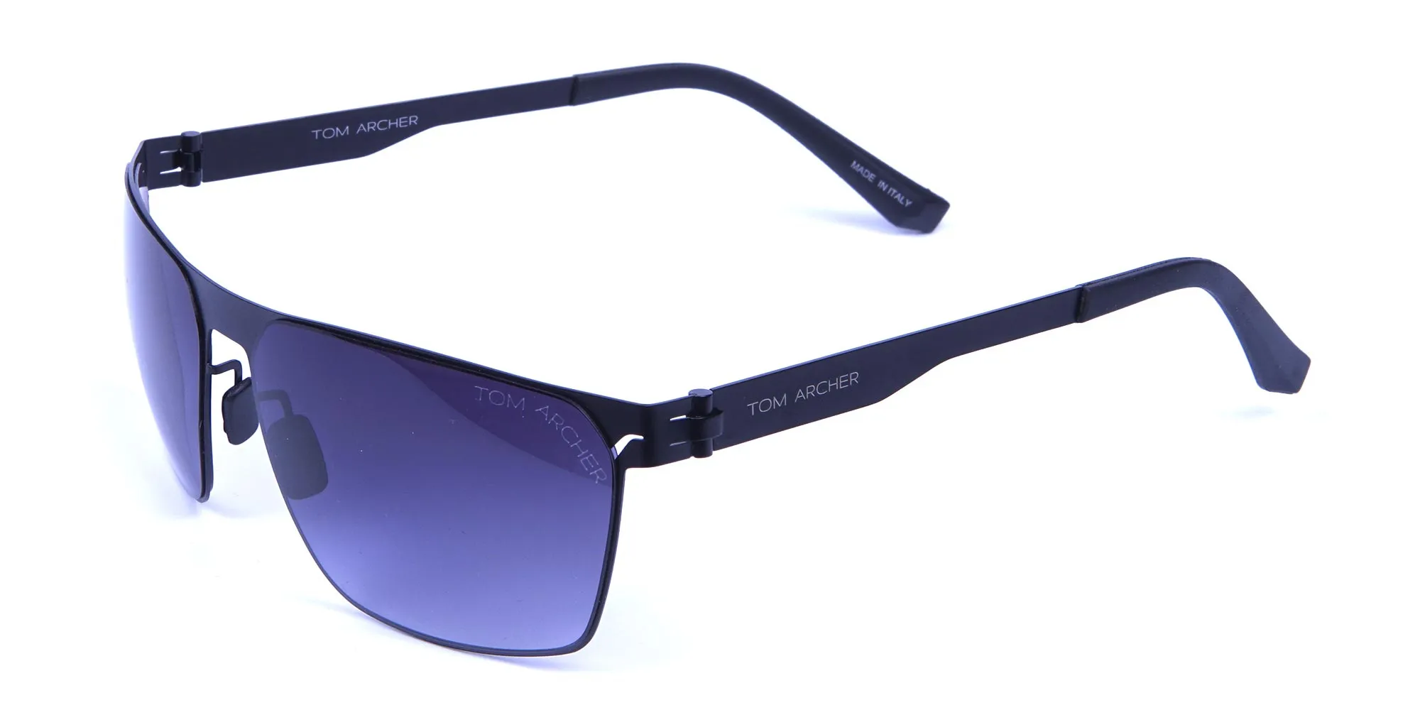 Sleek Bold Black Rectangular Sunglasses -1