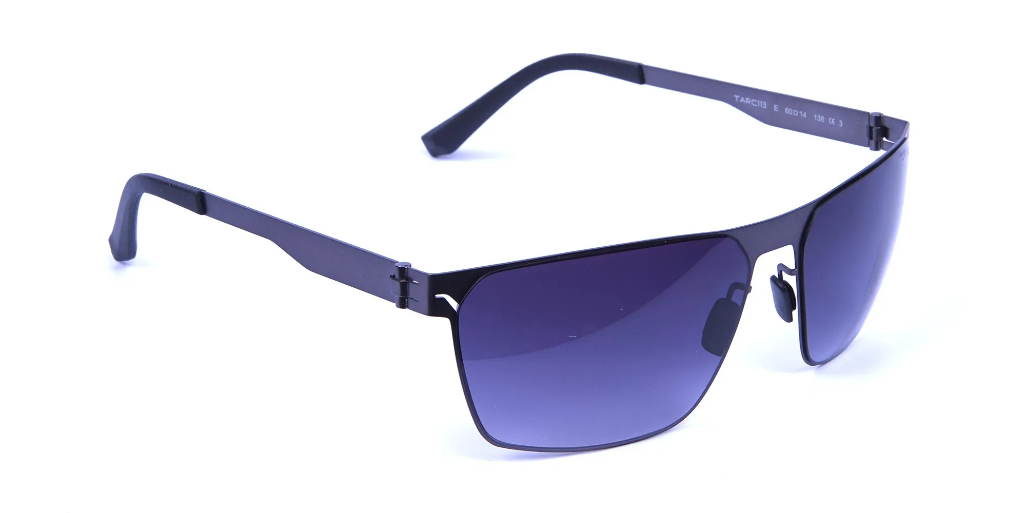Smoky Gunmetal Rectangular Sunglasses -1