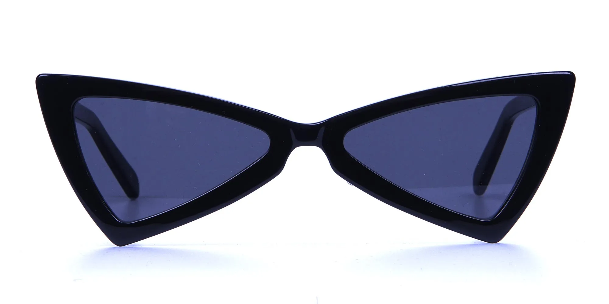 Black Triangle Cat-Eye Sunglasses - 1