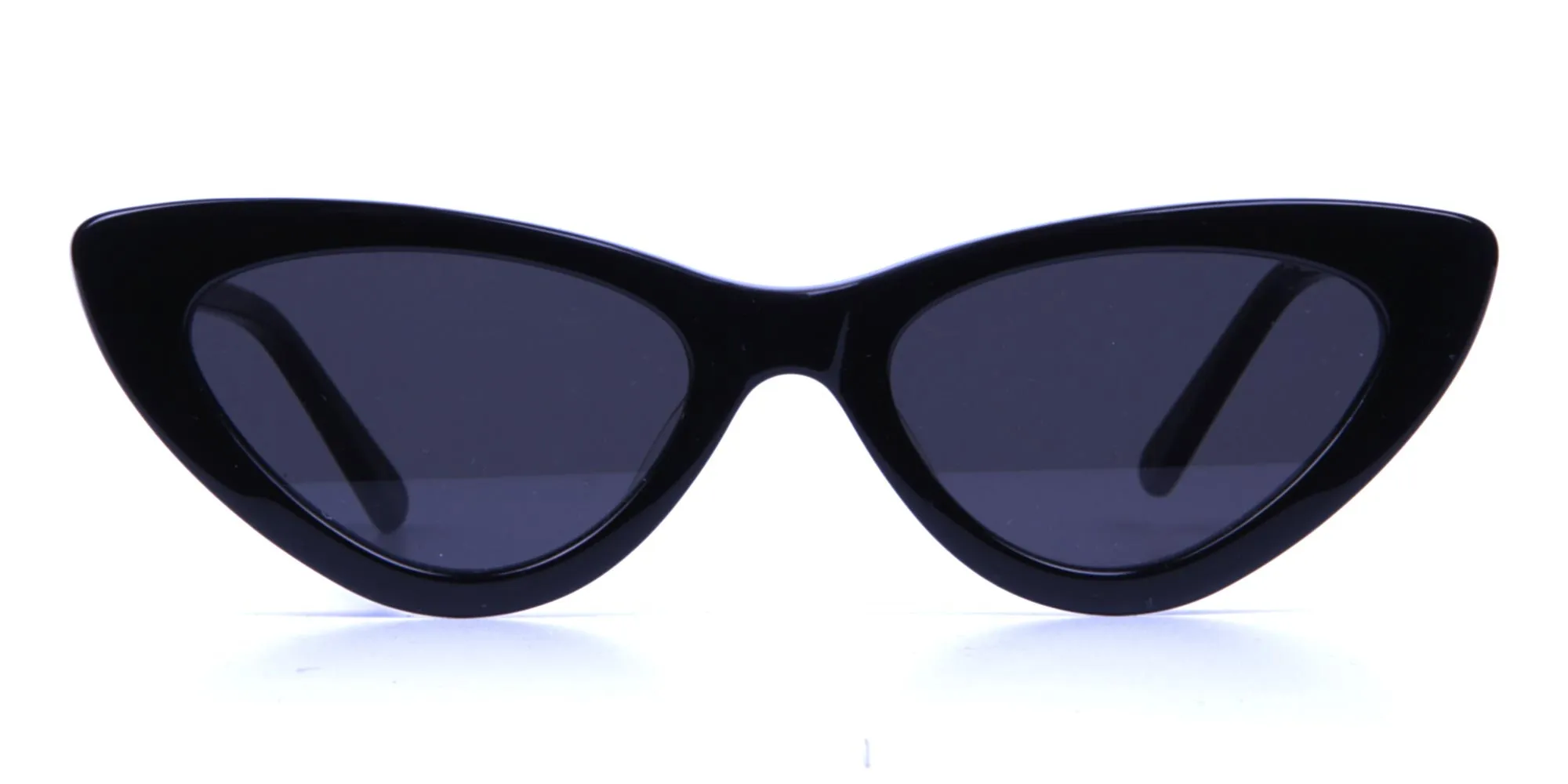 Black Narrow Cat-Eye Sunglasses- 1