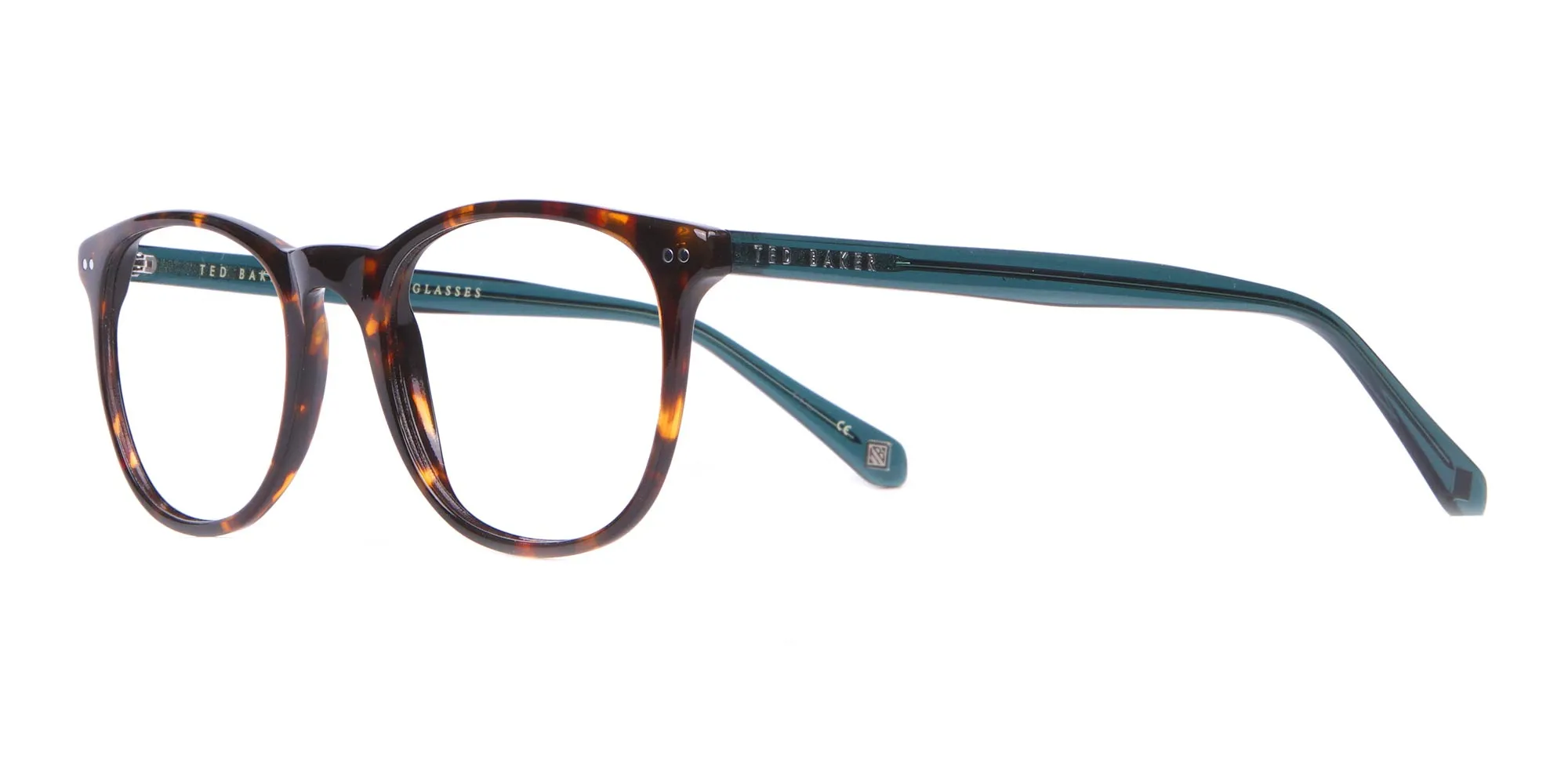 TED BAKER TB8120 Denny Round Glasses Tortoise & Teal-2