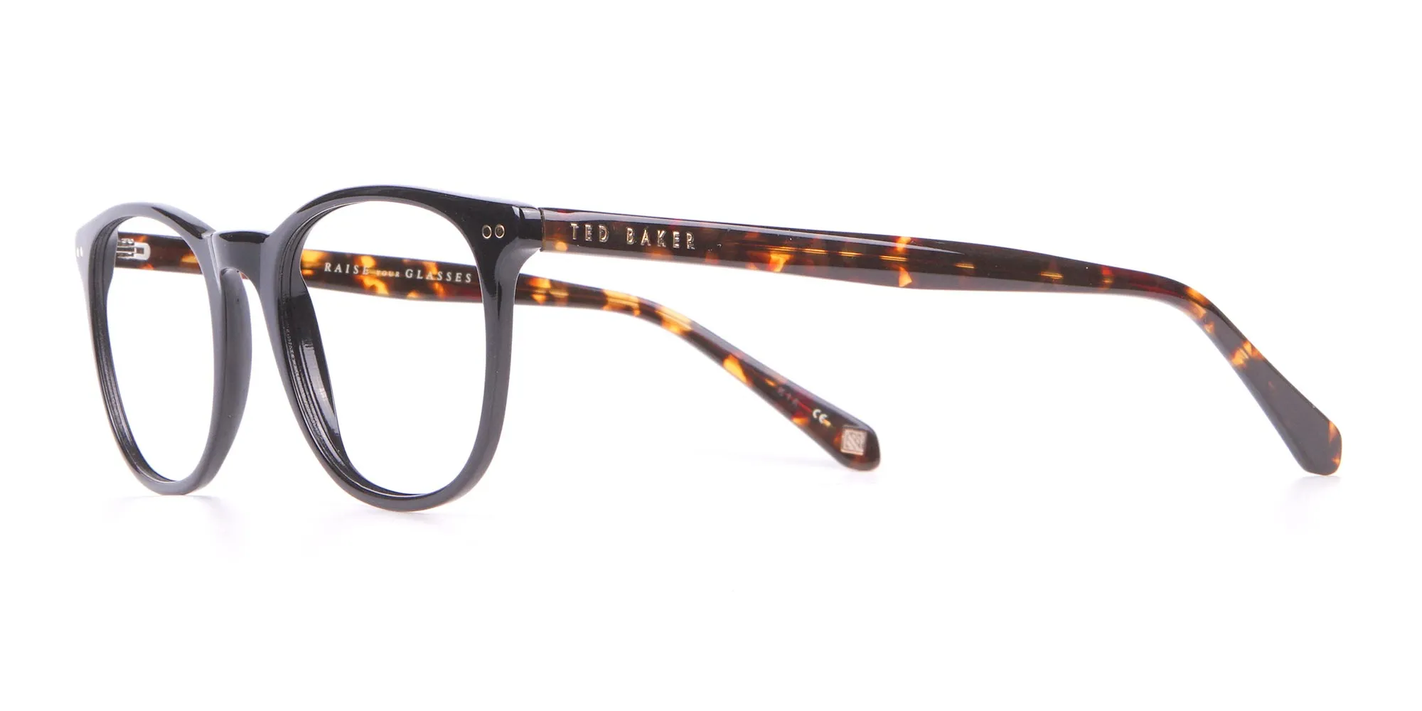 TED BAKER TB8120 Denny Round Glasses Black & Tortoise-2