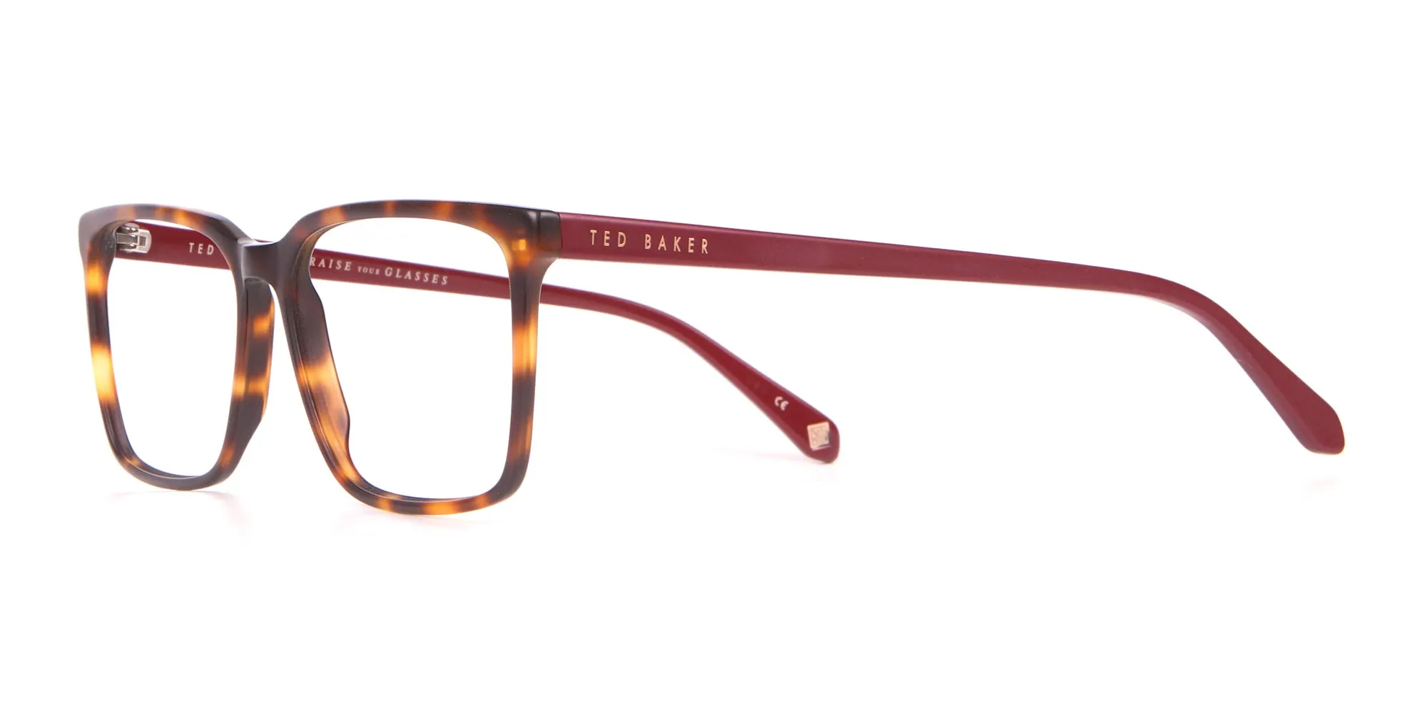 TED BAKER TB8209 ROWE Rectangular Glasses Red & Tortoise-2