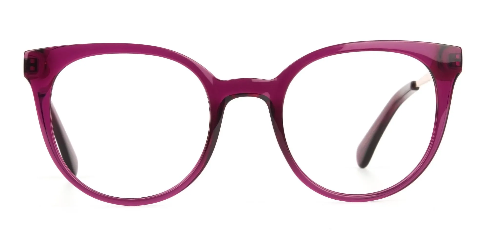 Magenta (Red/Purple) Round Cat-Eye Glasses-1