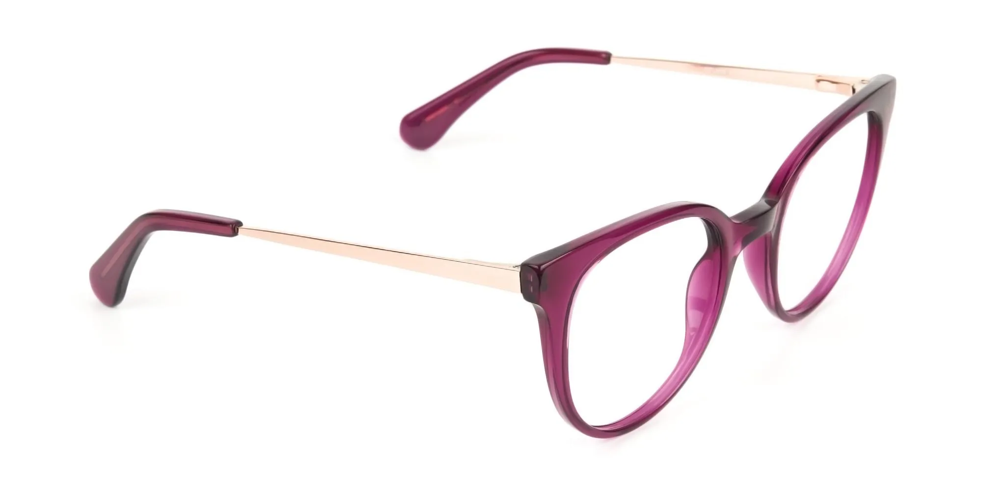 Magenta (Red/Purple) Round Cat-Eye Glasses-1