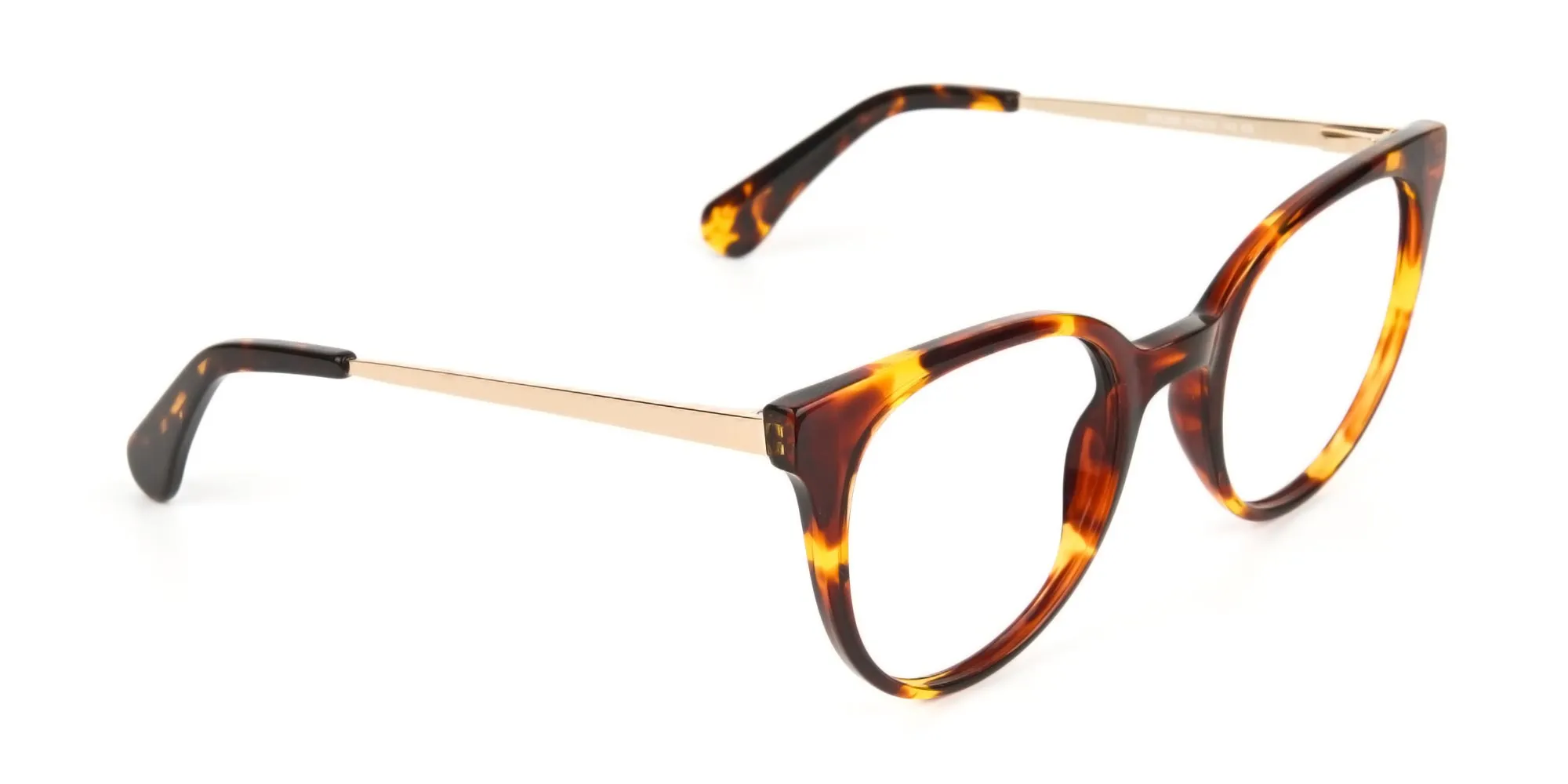 Tortoise Cat-Eye Glasses Gold Temple-2