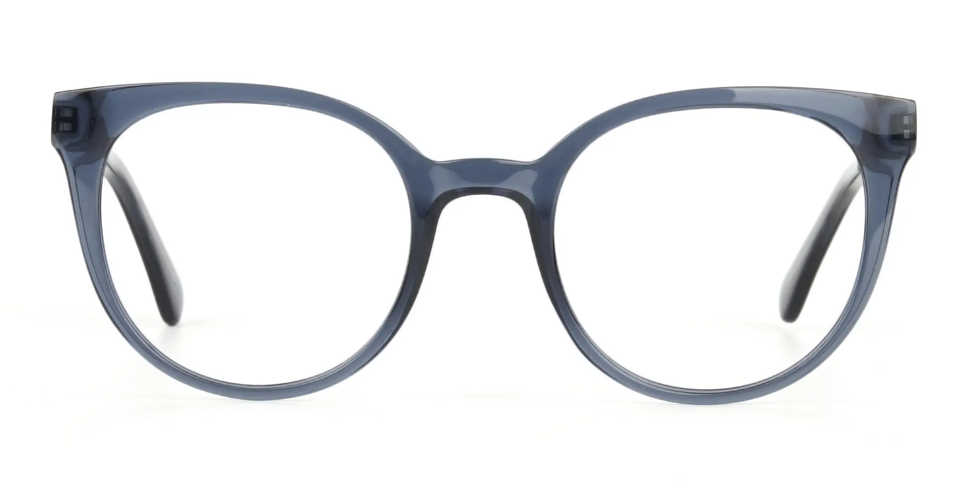 Crystal Grey Round Cat-Eye Glasses-2