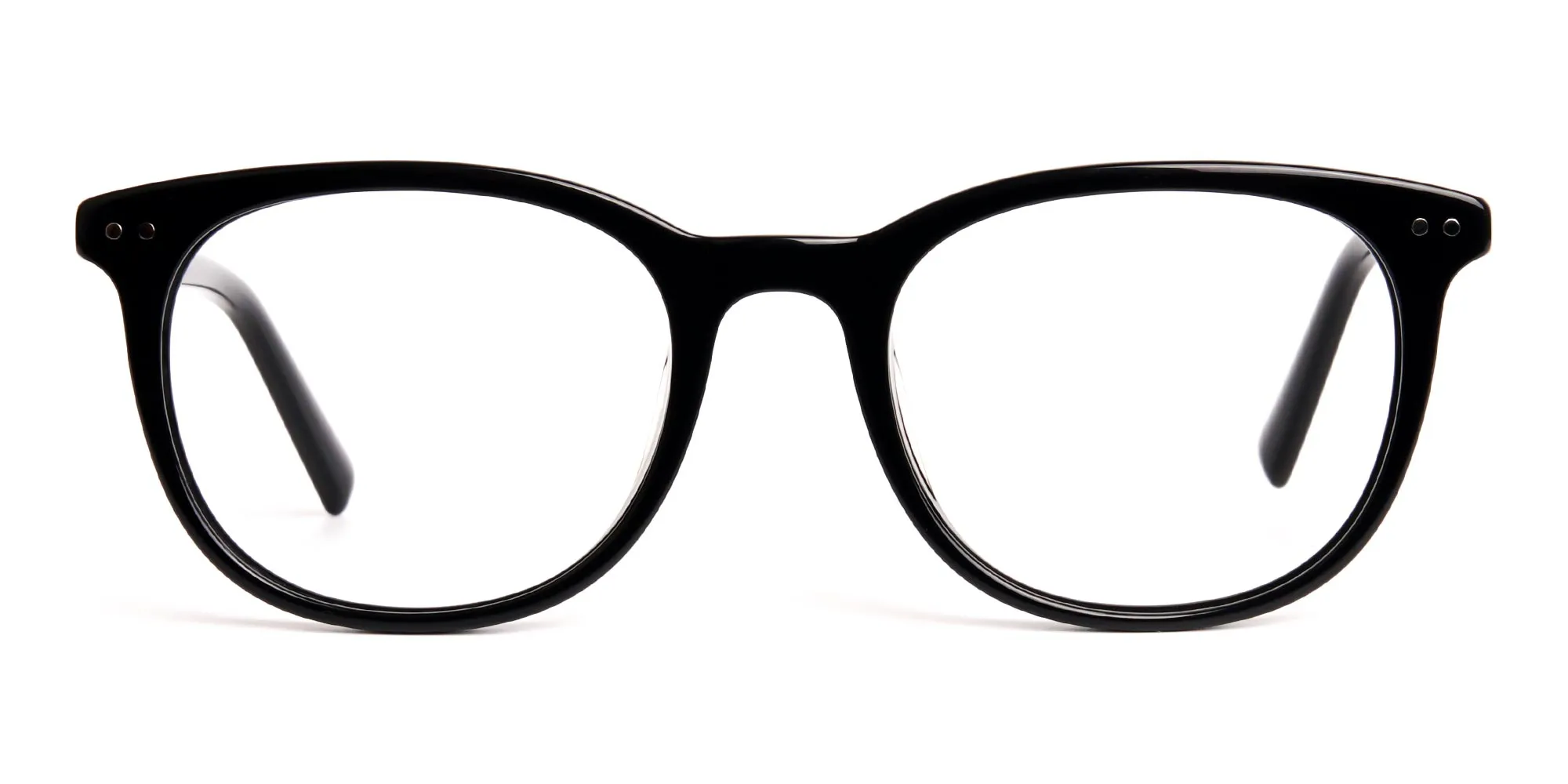 black acetate round wayfarer full rim glasses frames-2