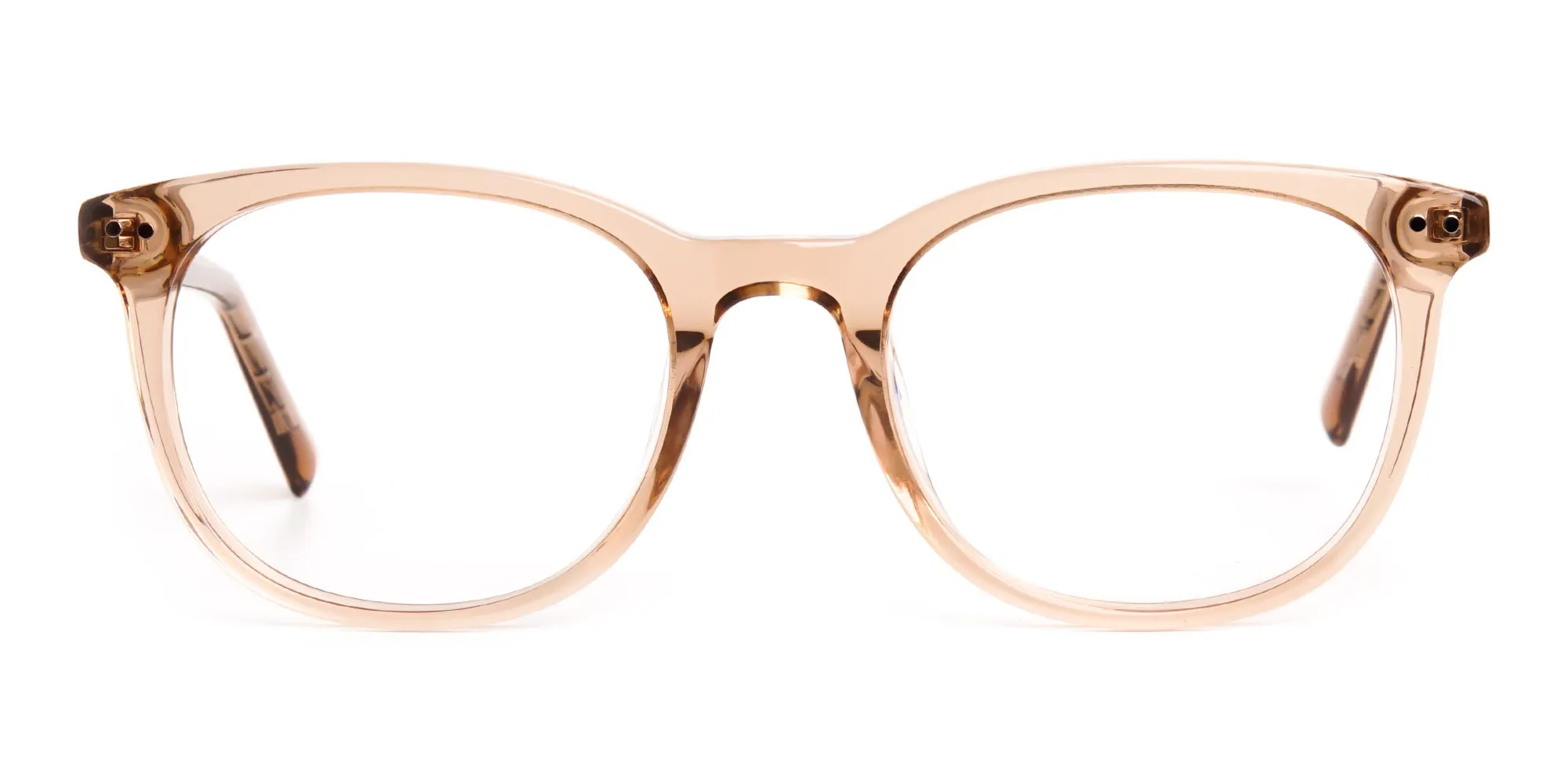 crystal clear or transparent brown round wayfarer glasses frames-2