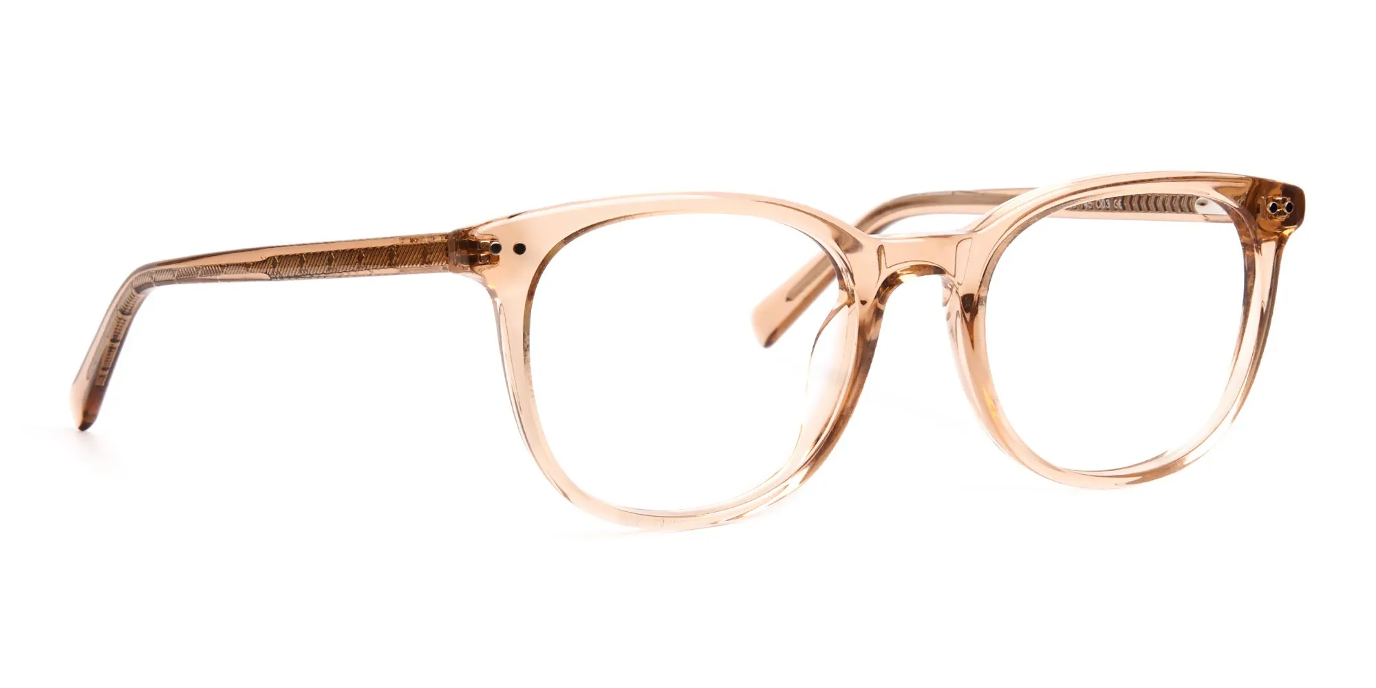 crystal clear or transparent brown round glasses frames-2