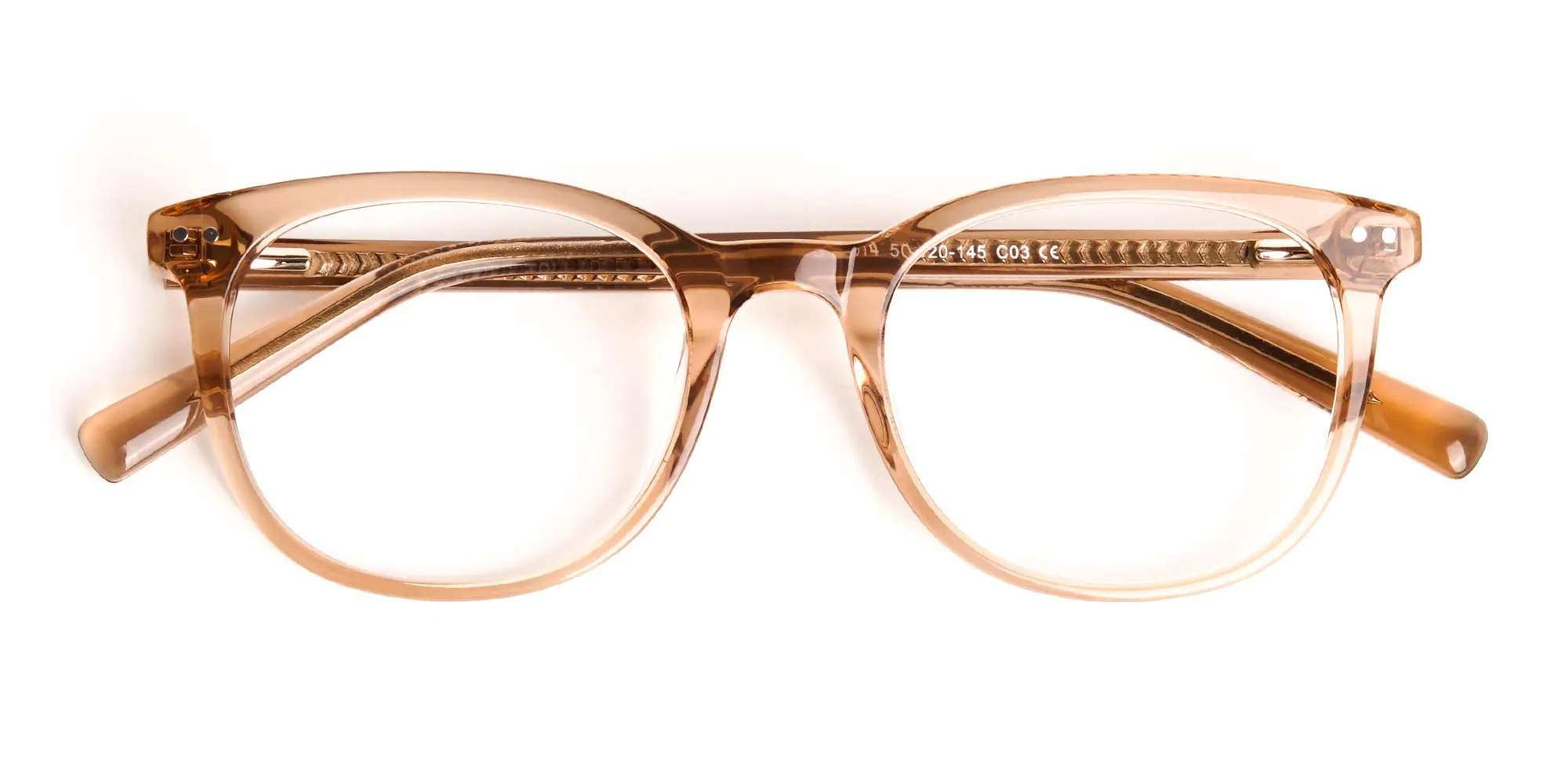crystal clear or transparent brown round wayfarer glasses frames-2