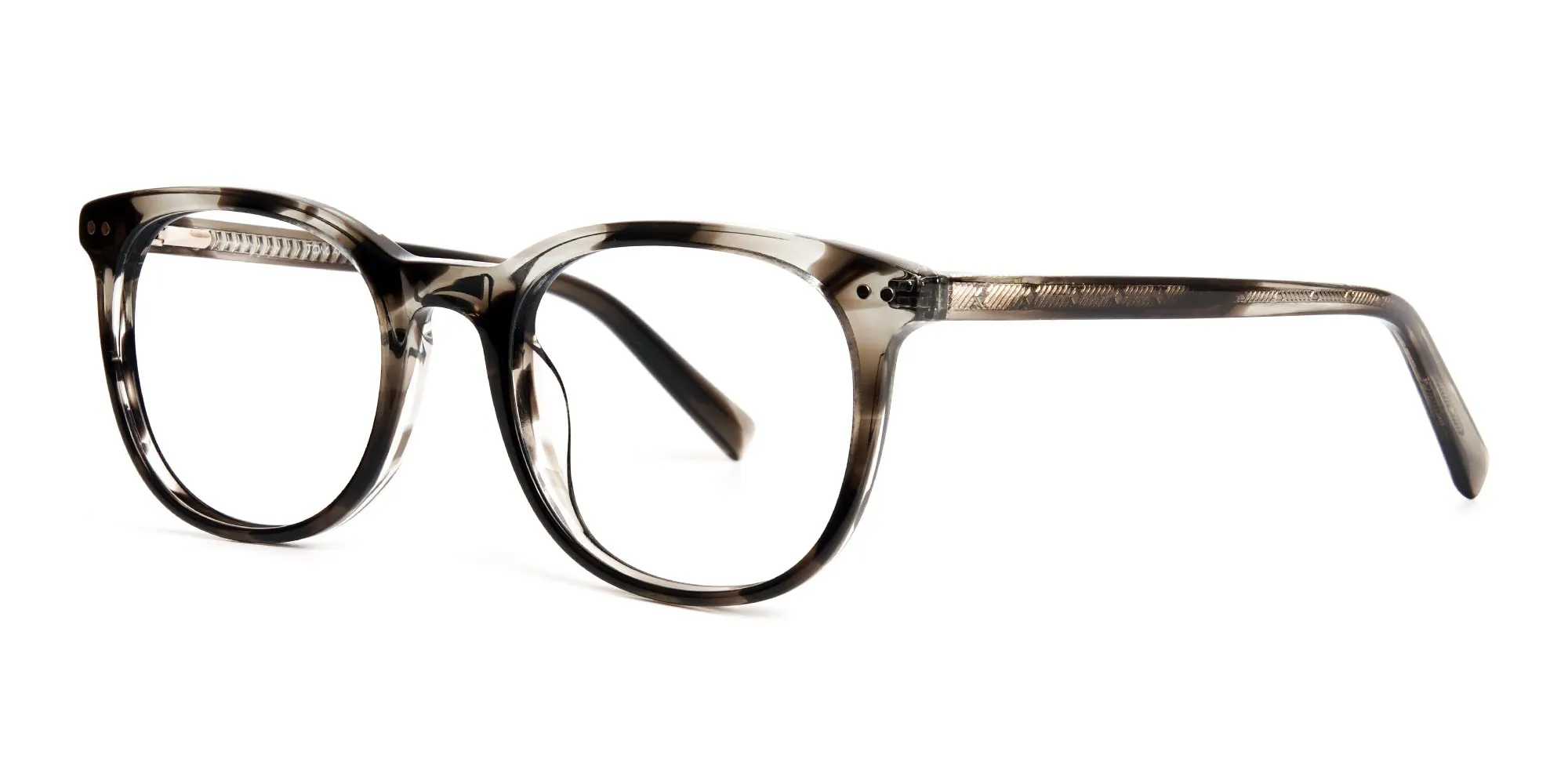 grey tortoise shell square round full rim glasses frames -2