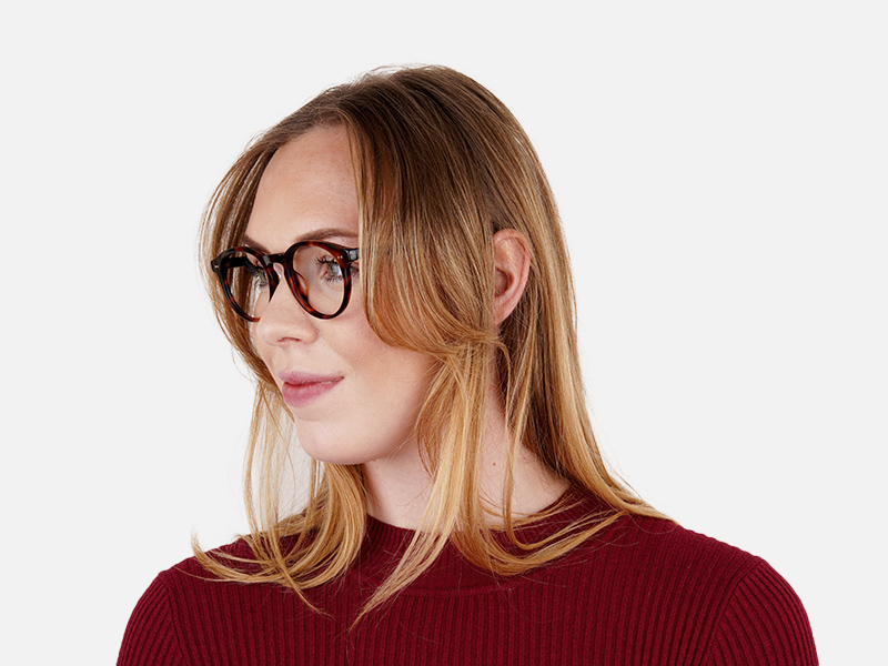 tortoise shell round full-rim glasses frames-1
