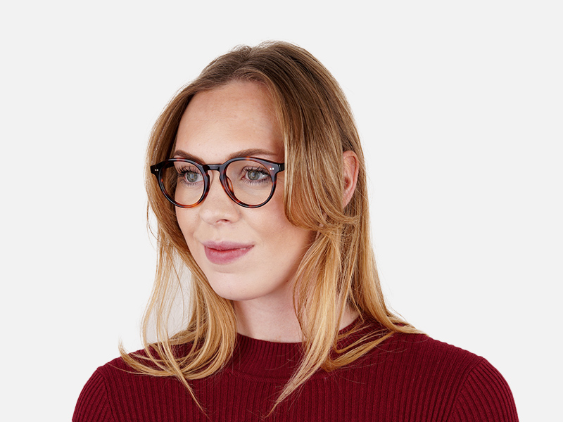 tortoise shell round full-rim glasses frames-1