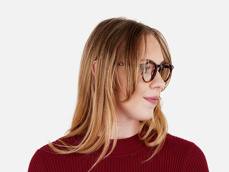 tortoise shell round full-rim glasses frames-1