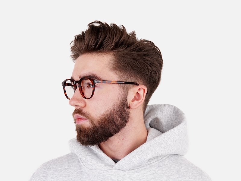 tortoise shell round full-rim glasses frames-1