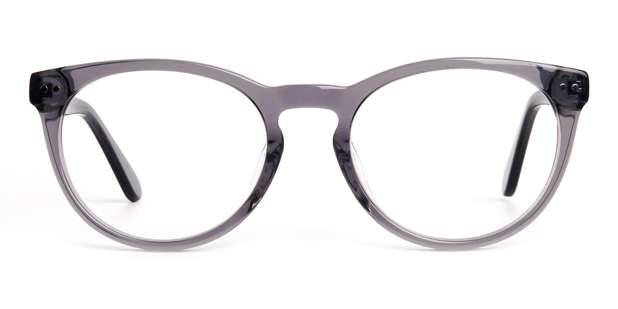 transparent grey round full rim glasses frames-1