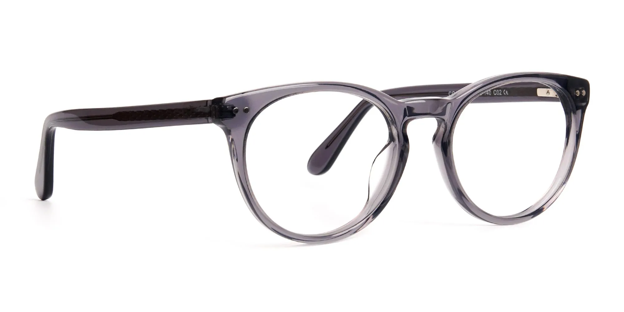 transparent grey round full rim glasses frames-2