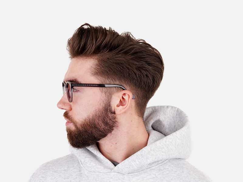transparent grey round full rim glasses frames-1