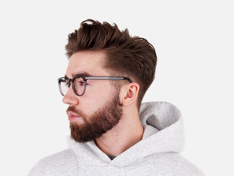 transparent grey round full rim glasses frames-1