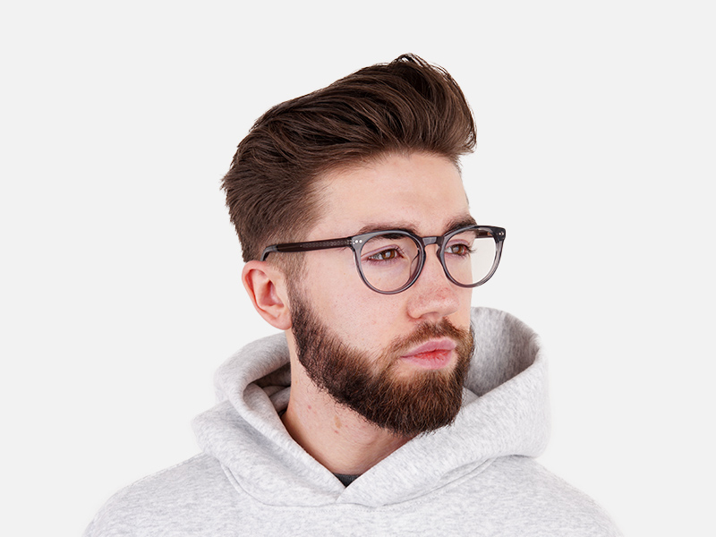 transparent grey round full rim glasses frames-1