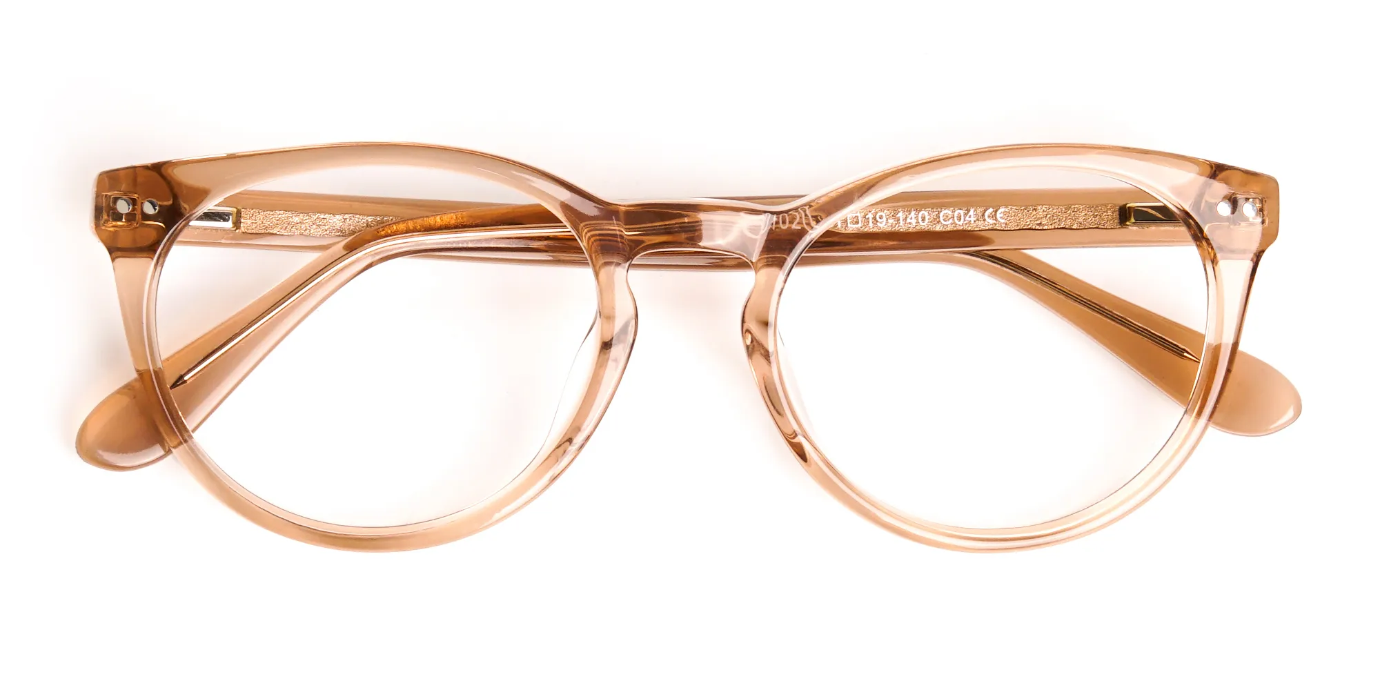 transparent brown round full rim glasses frames-2