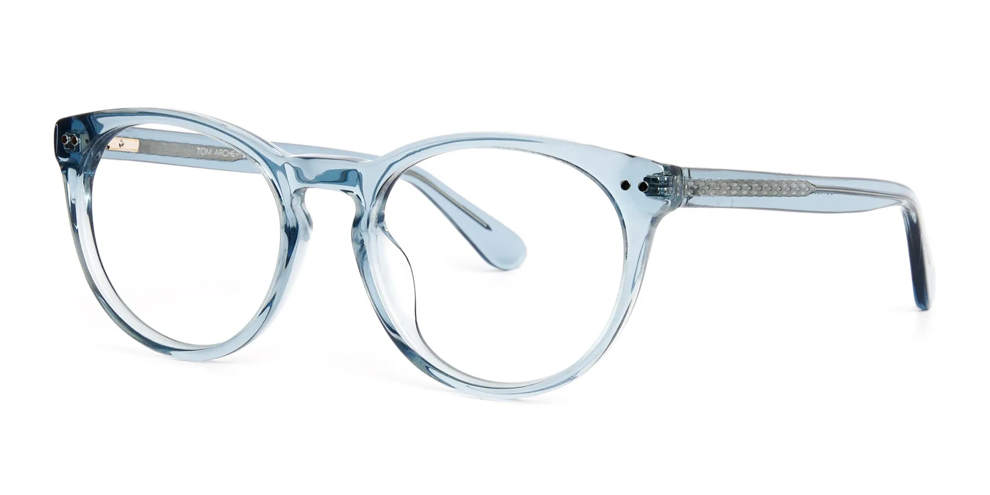 transparent blue round full rim glasses frames-2