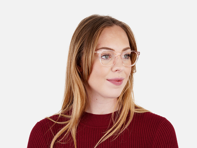 crytal clear or transparent nude and hot pink full rim glasses frames-1