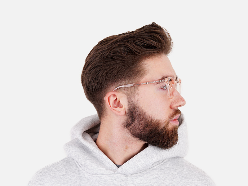 crytal clear or transparent nude and hot pink full rim glasses frames-1