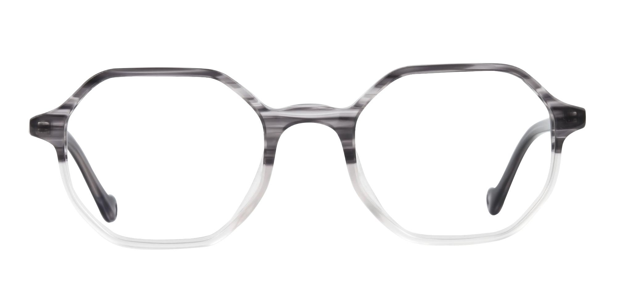 Octagon Glasses in Milky Grey with Stripe
