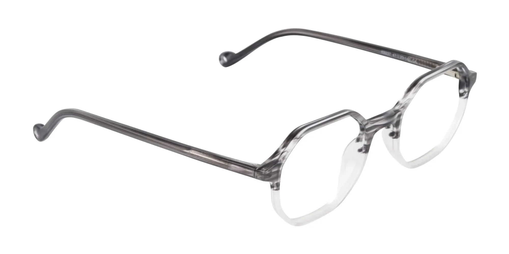 Octagon Glasses in Milky Grey with Stripe-2