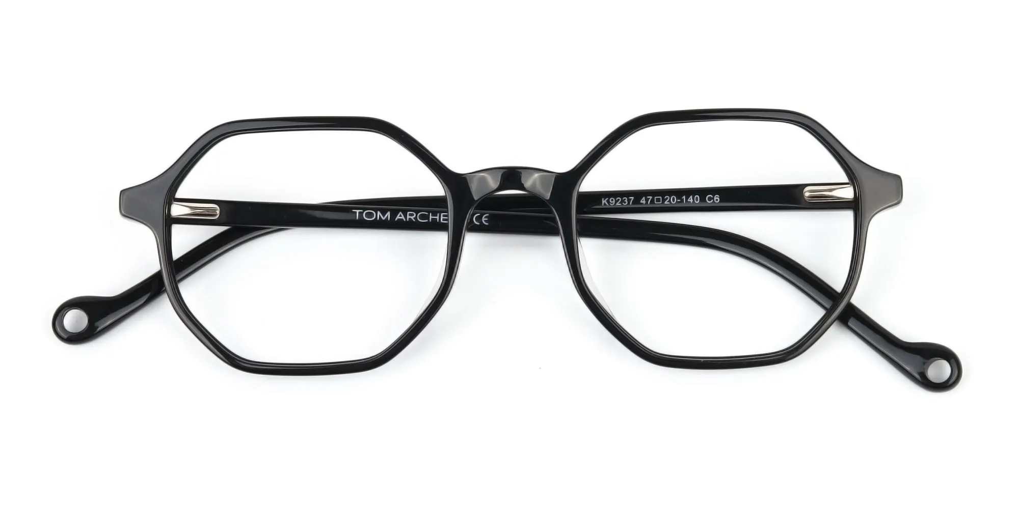 Octagonal Geometric Glasses in Black-2