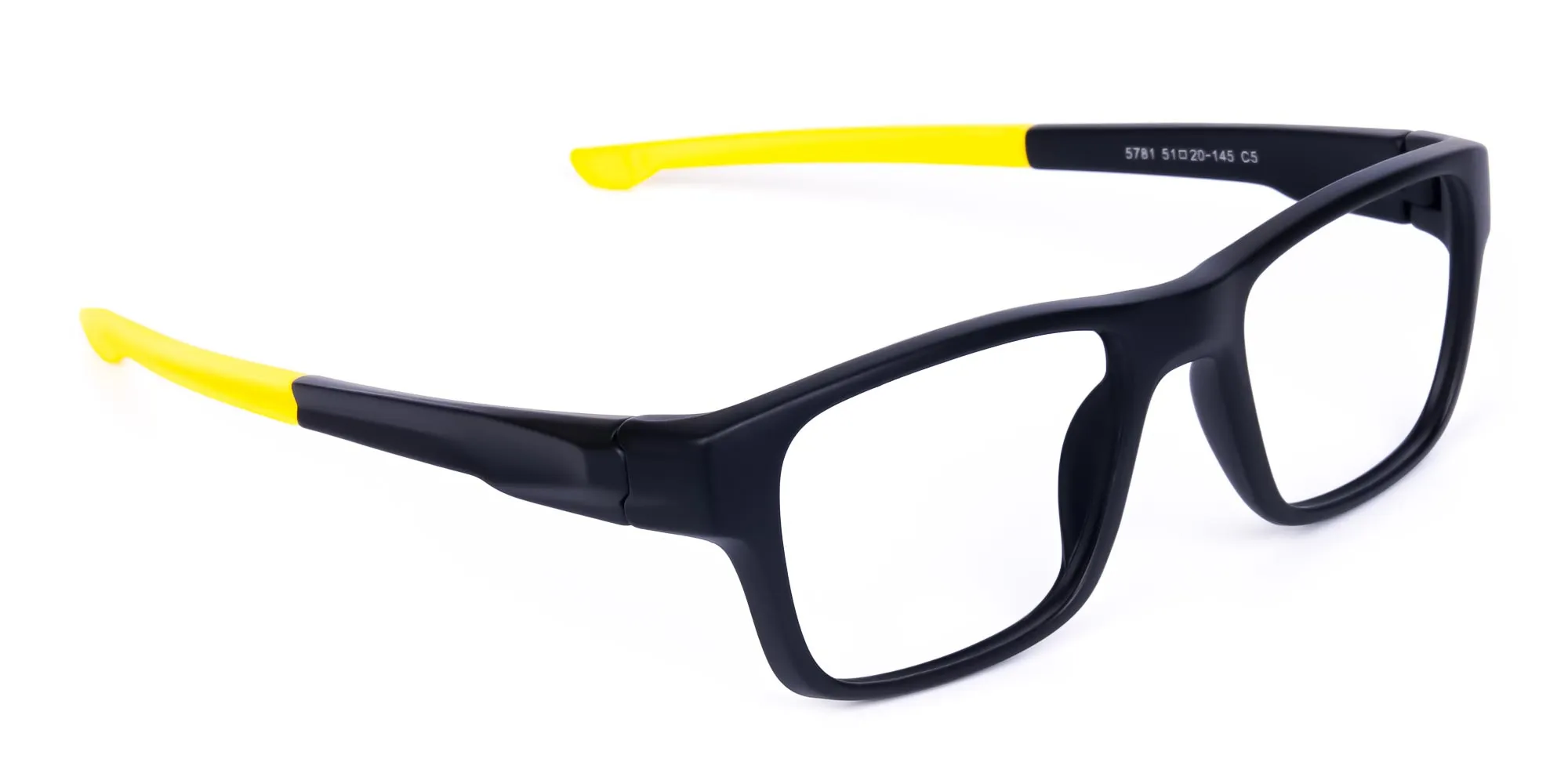 Bright Yellow and Black Rectangular Glasses-2