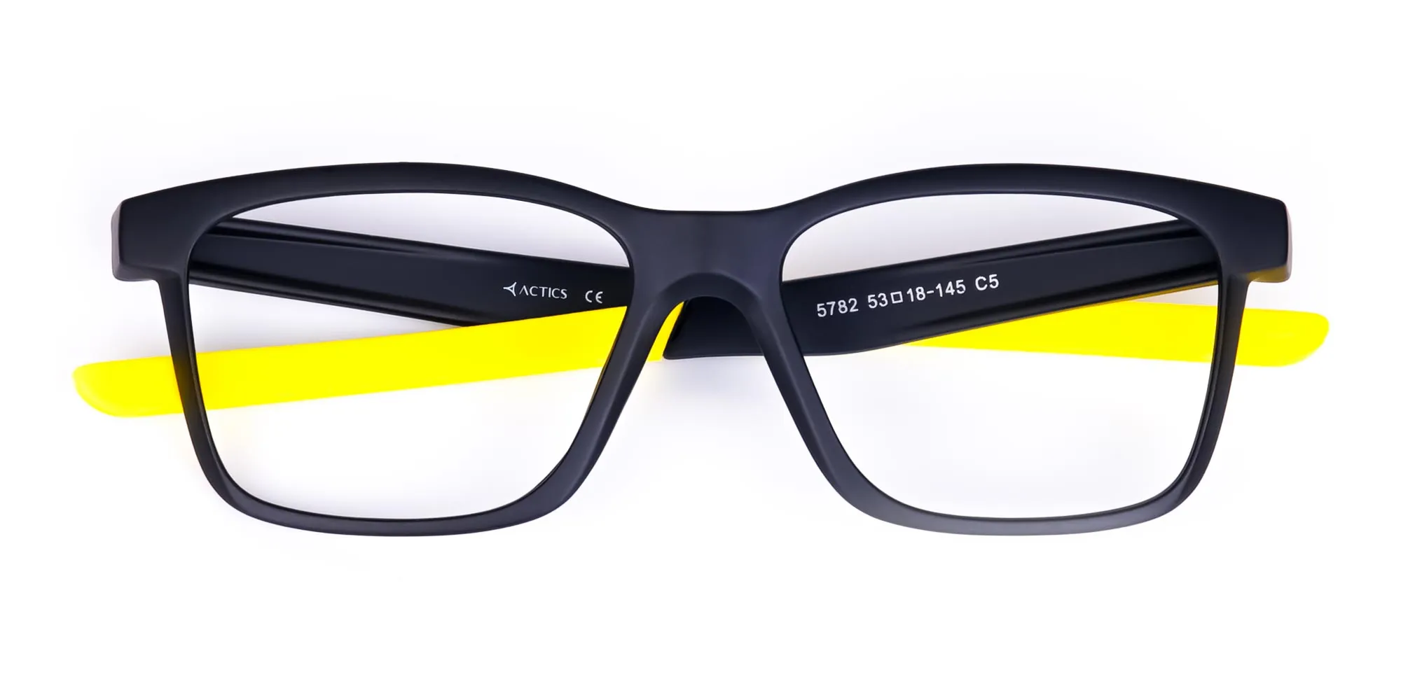 Black and Bright Yellow Cycling Glasses For Women In Rectangular Shape-3