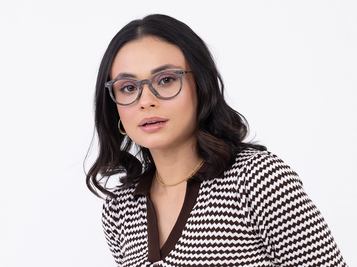 Oval Wood Frame Prescription Glasses 1