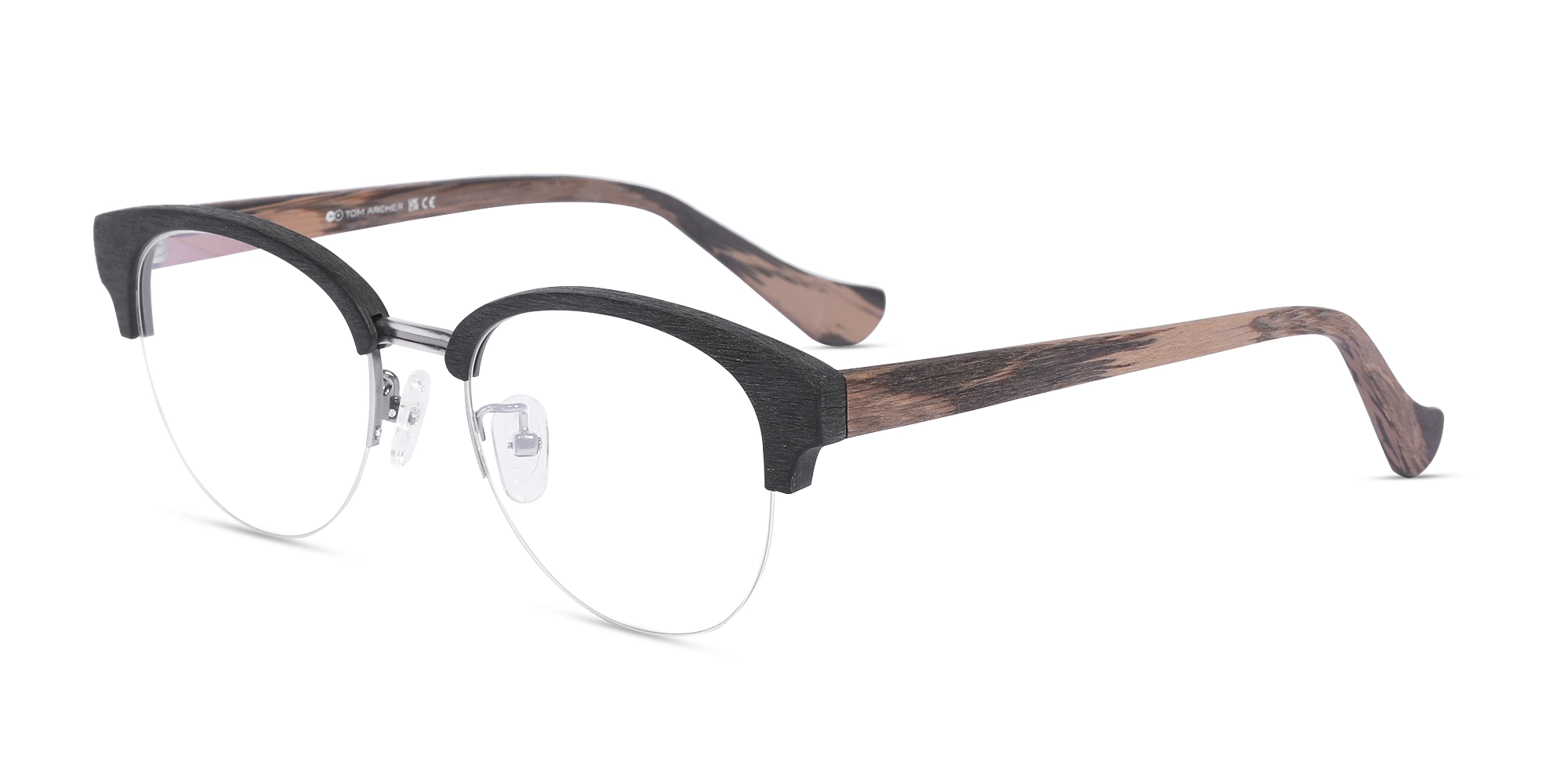 Round Wooden Frame Eyeglasses 1