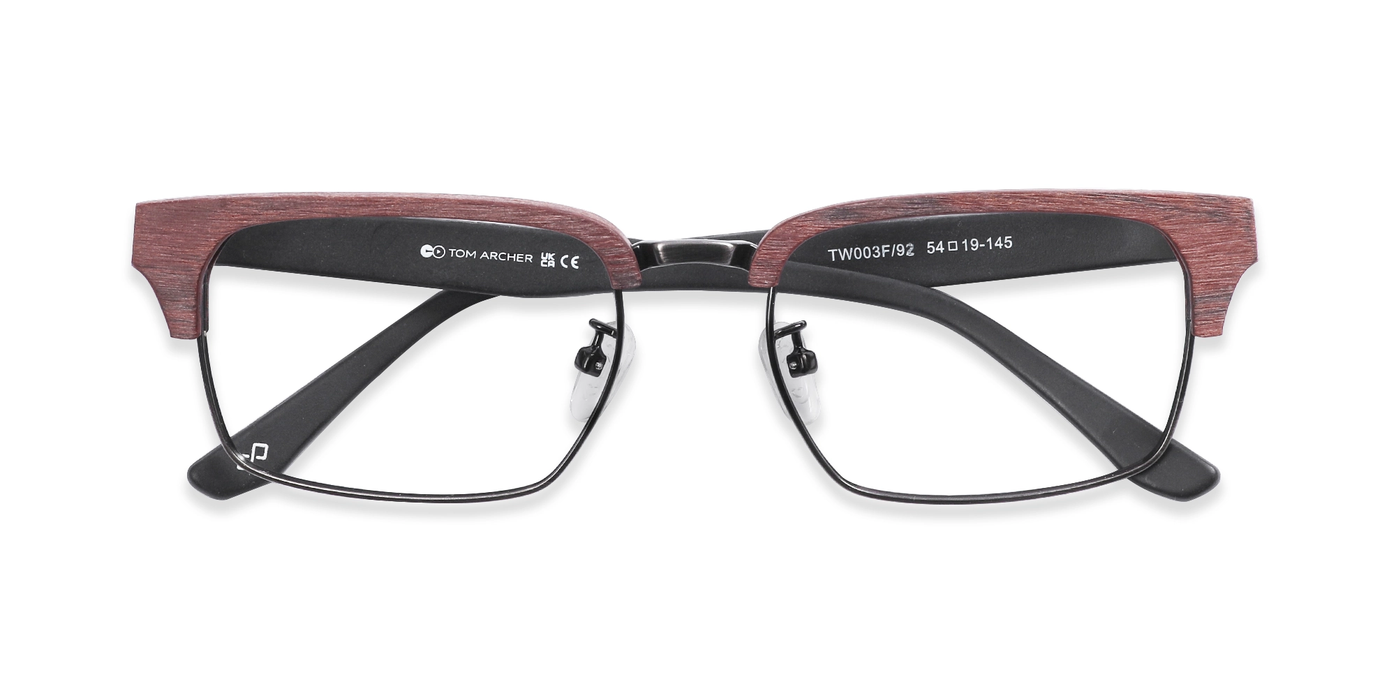 Rectangle Wooden Metal Eyeglasses1