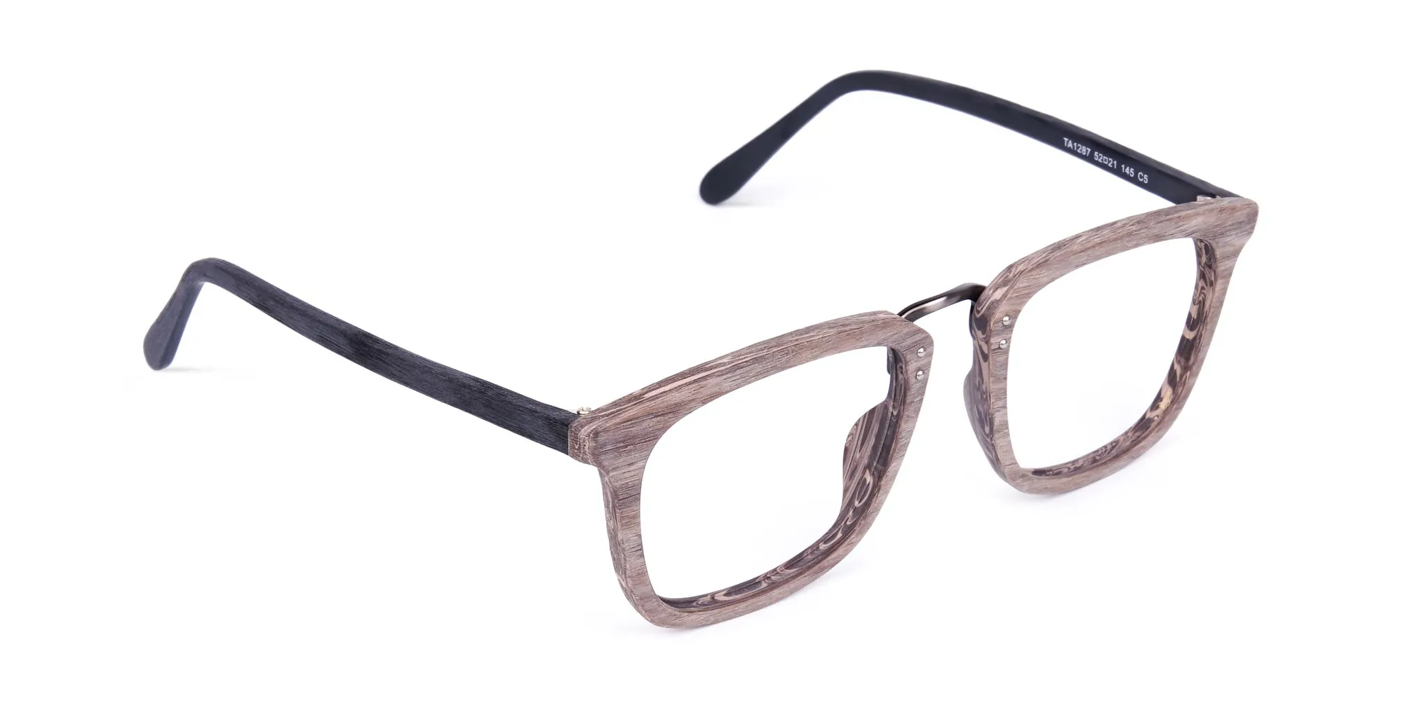 Wooden Texture Walnut Brown Rim Glasses-1