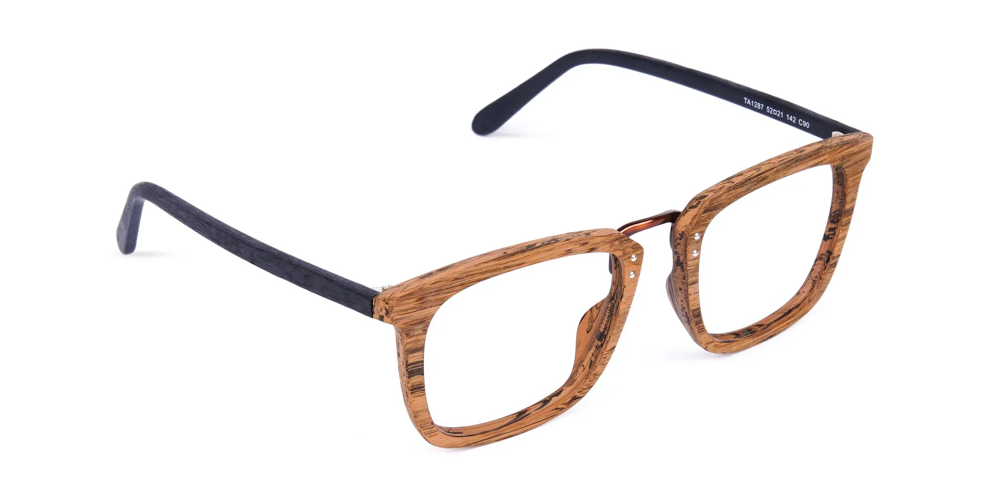 Elm Brown Full Rim Wooden Glasses-1