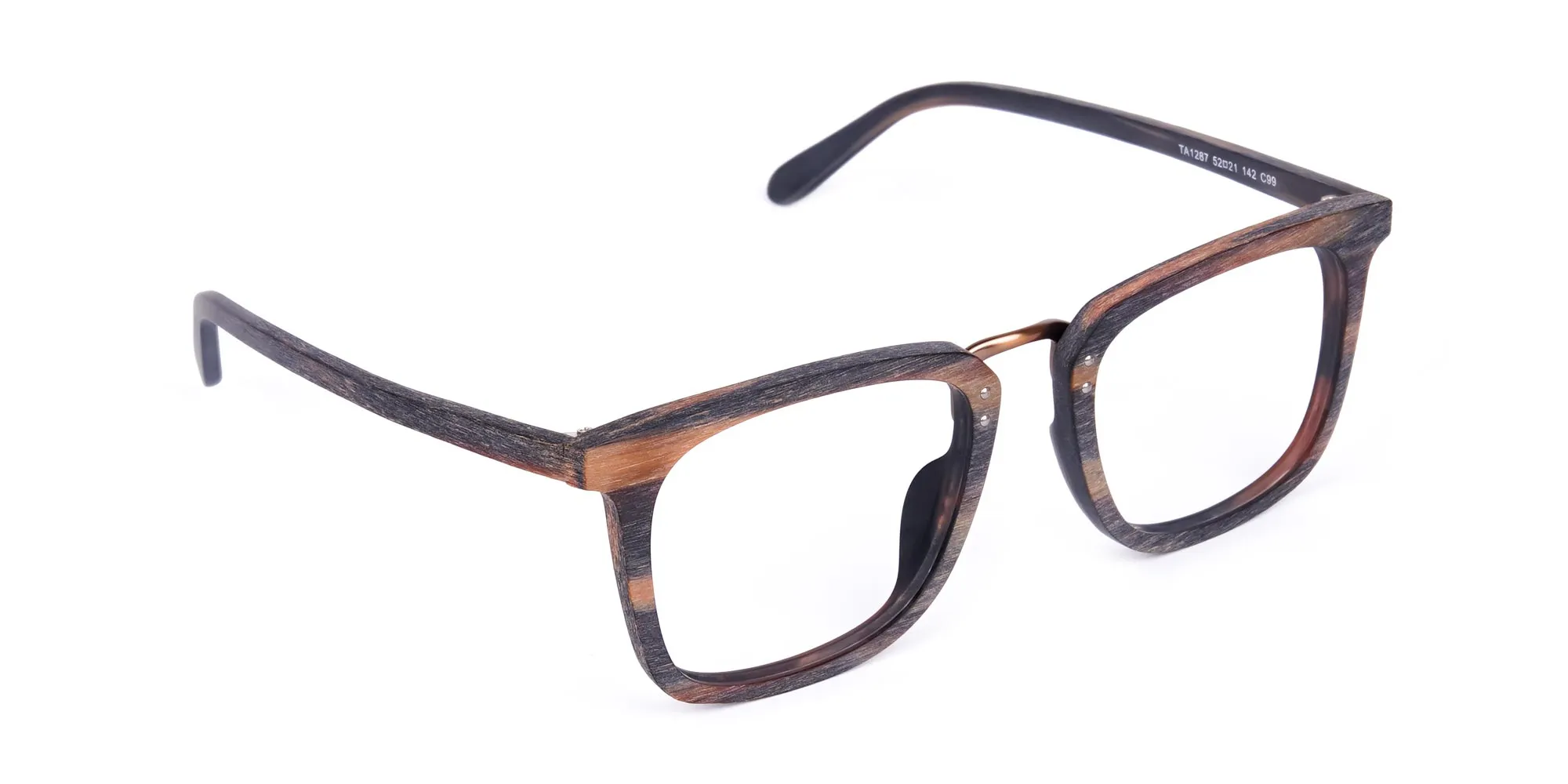 Wooden Texture Tortoise Full Rim Glasses-1