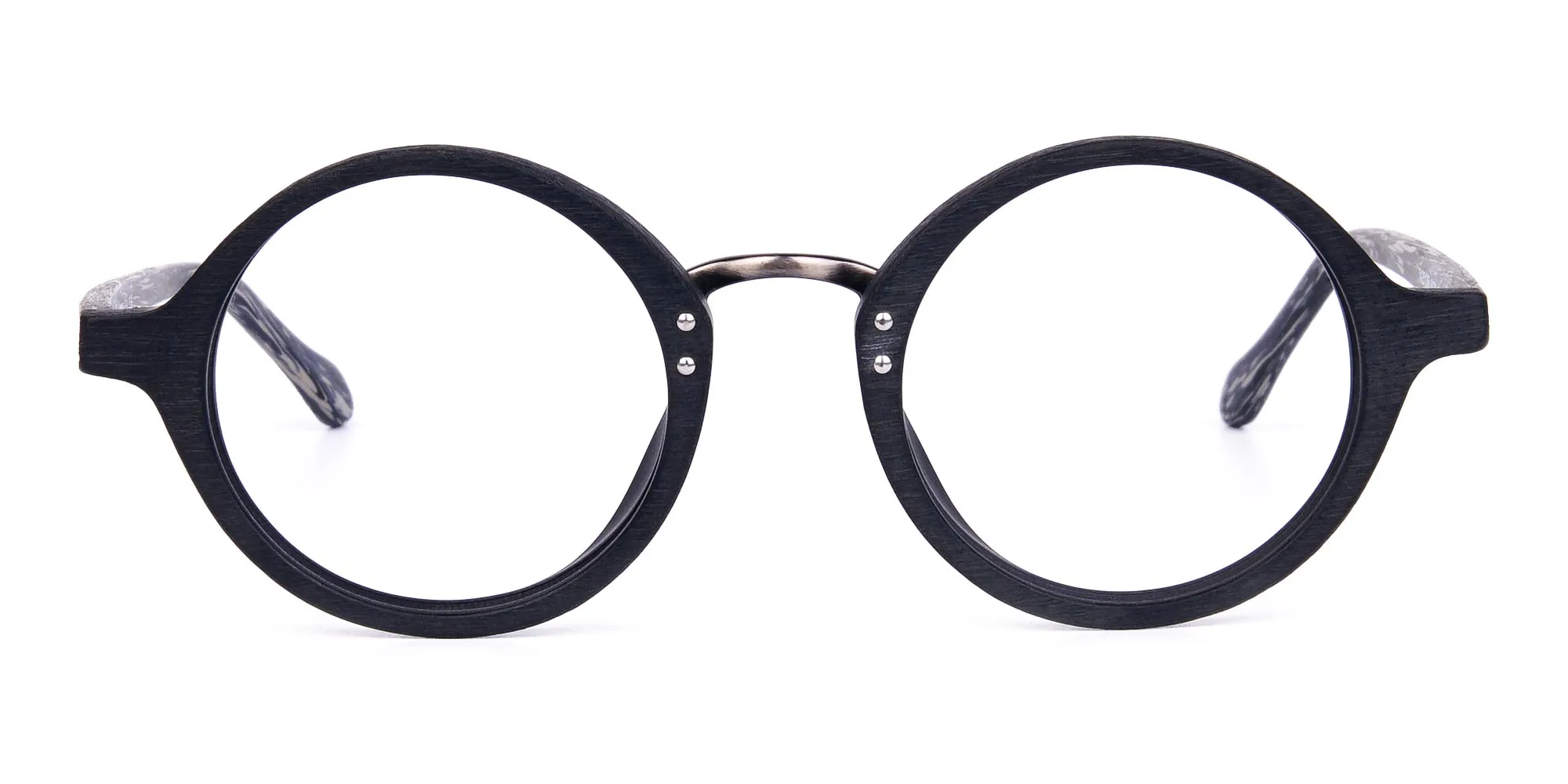 Black-Round-Full-Rim-Wooden-Glasses-2