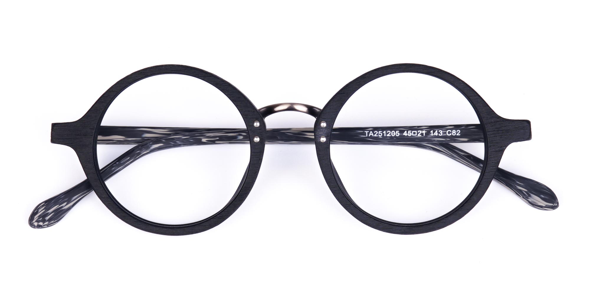 Black-Round-Full-Rim-Wooden-Glasses-1