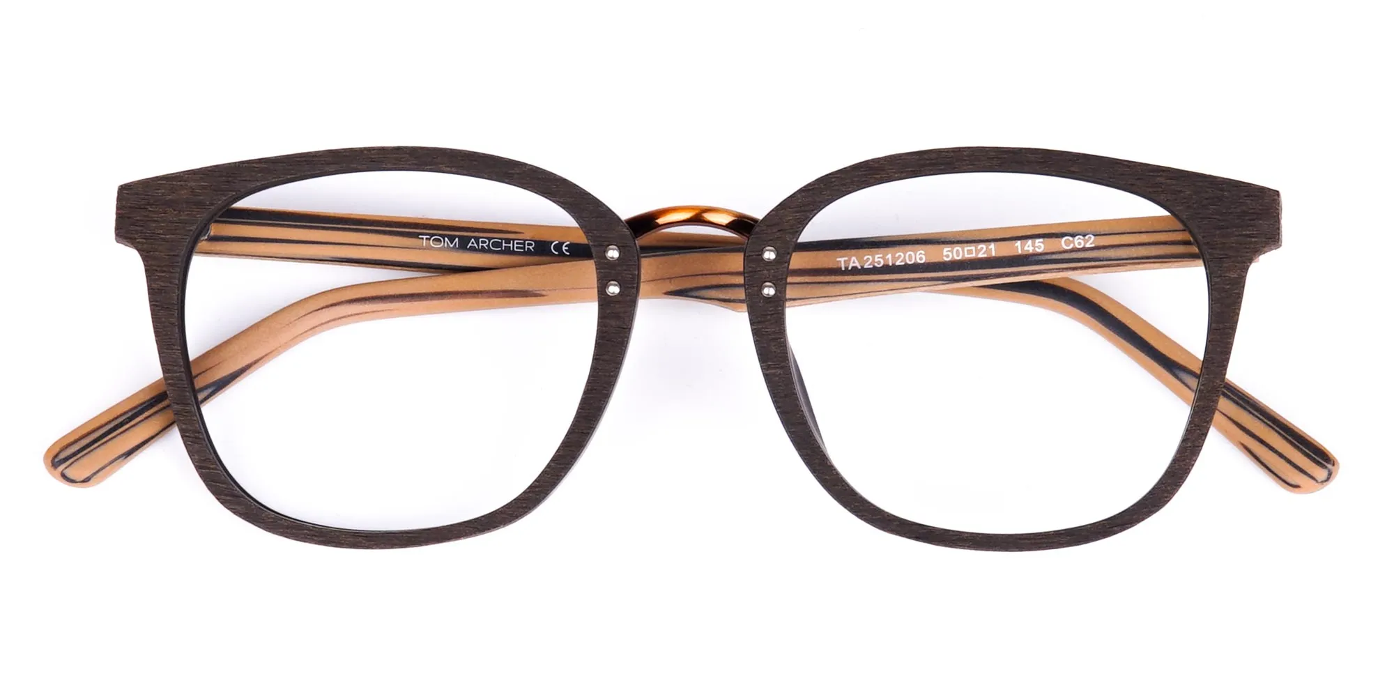 Wooden Texture Mocha Brown Rim Glasses-2