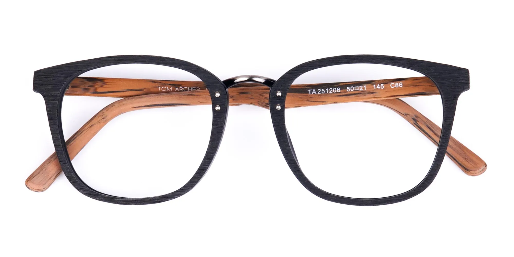 Wooden Texture Black Full Rim Glasses -2