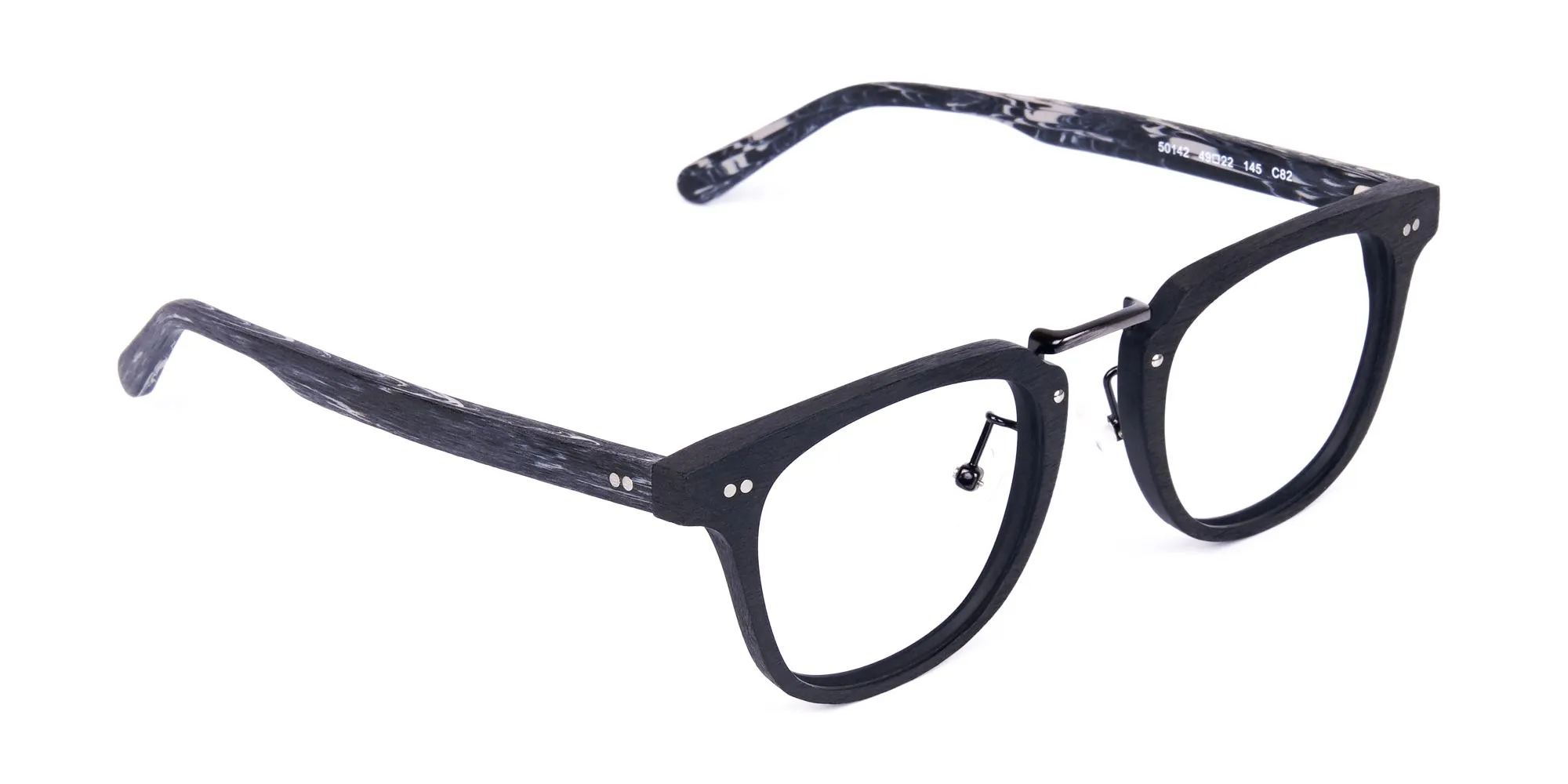 WOODHILL 82 - Black Square Full Rim Wooden Glasses | Specscart.®