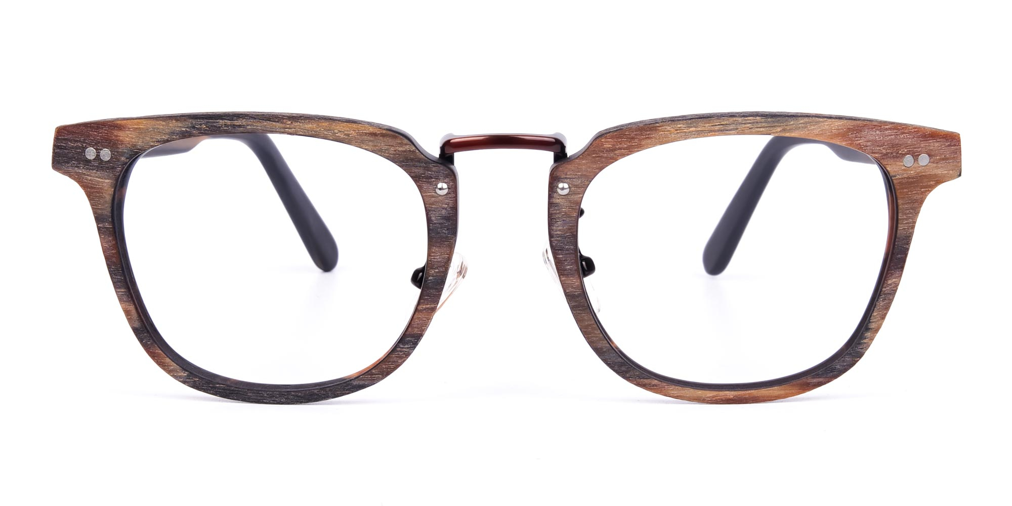 Tortoise Square Full Rim Wooden Glasses-1
