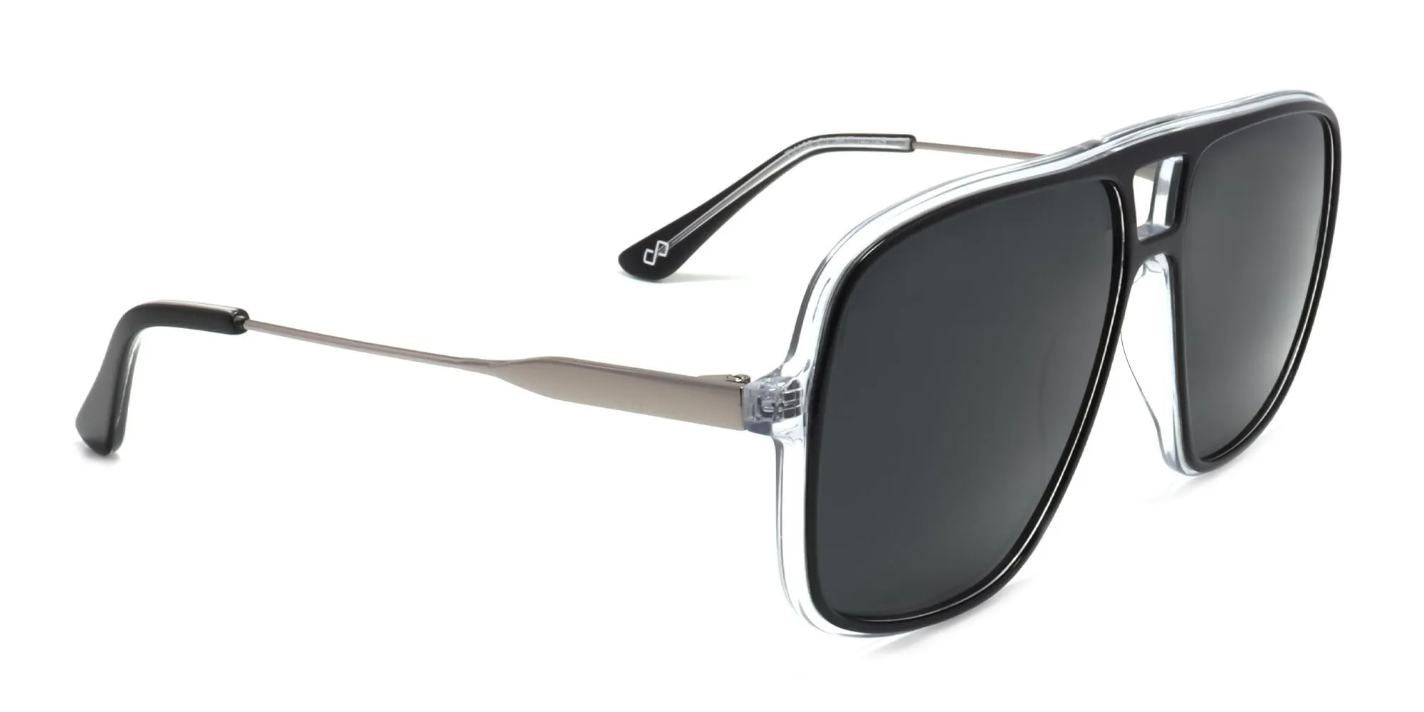 black oversized pilot sunglasses-2
