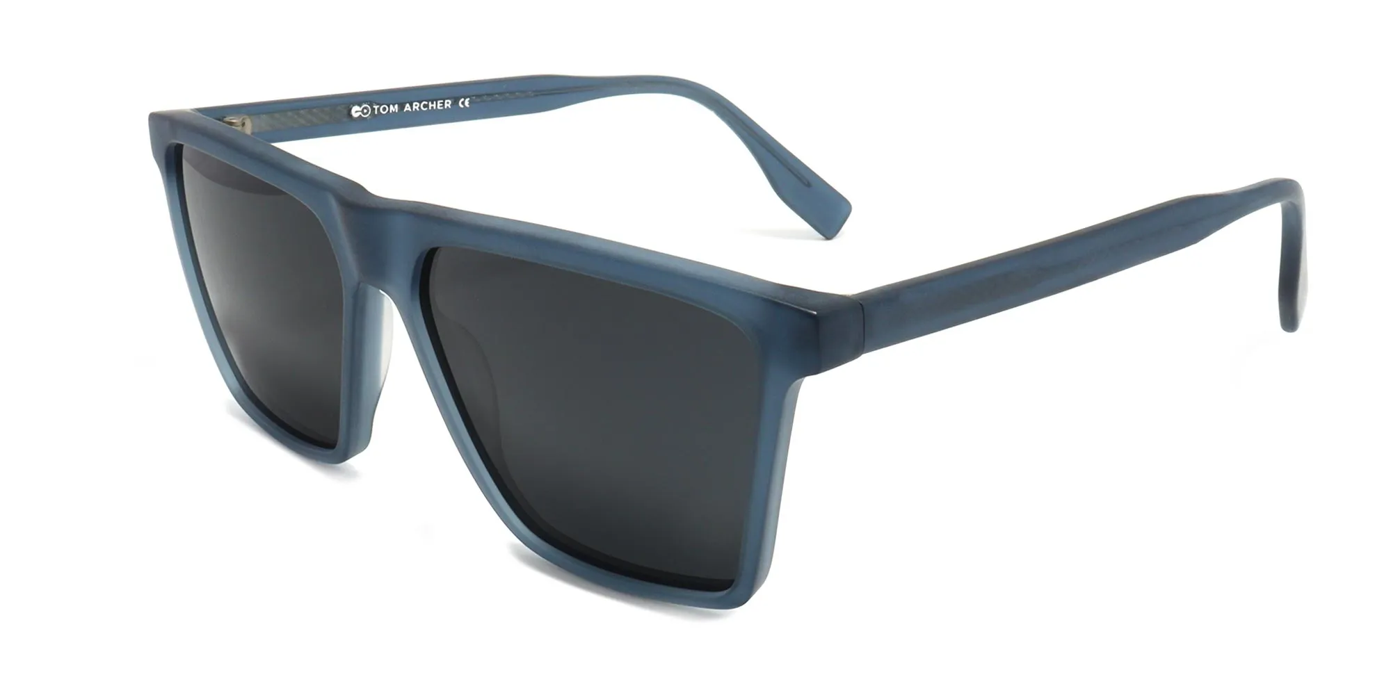 Thick Blue Square Frame Sunglasses-2